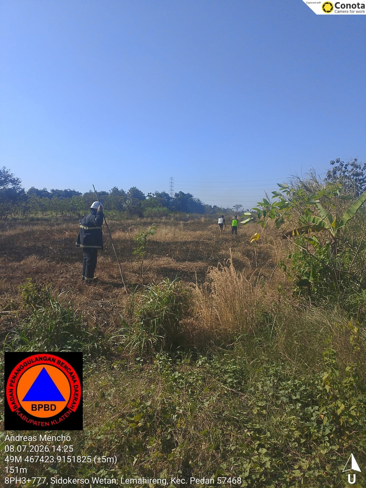 Kebakaran Lahan seluas 2,1 Ha di Desa Lemah Ireng, Kecamatan Pedan Akibat Pembakaran Sampah Yang Tidak Terkontrol