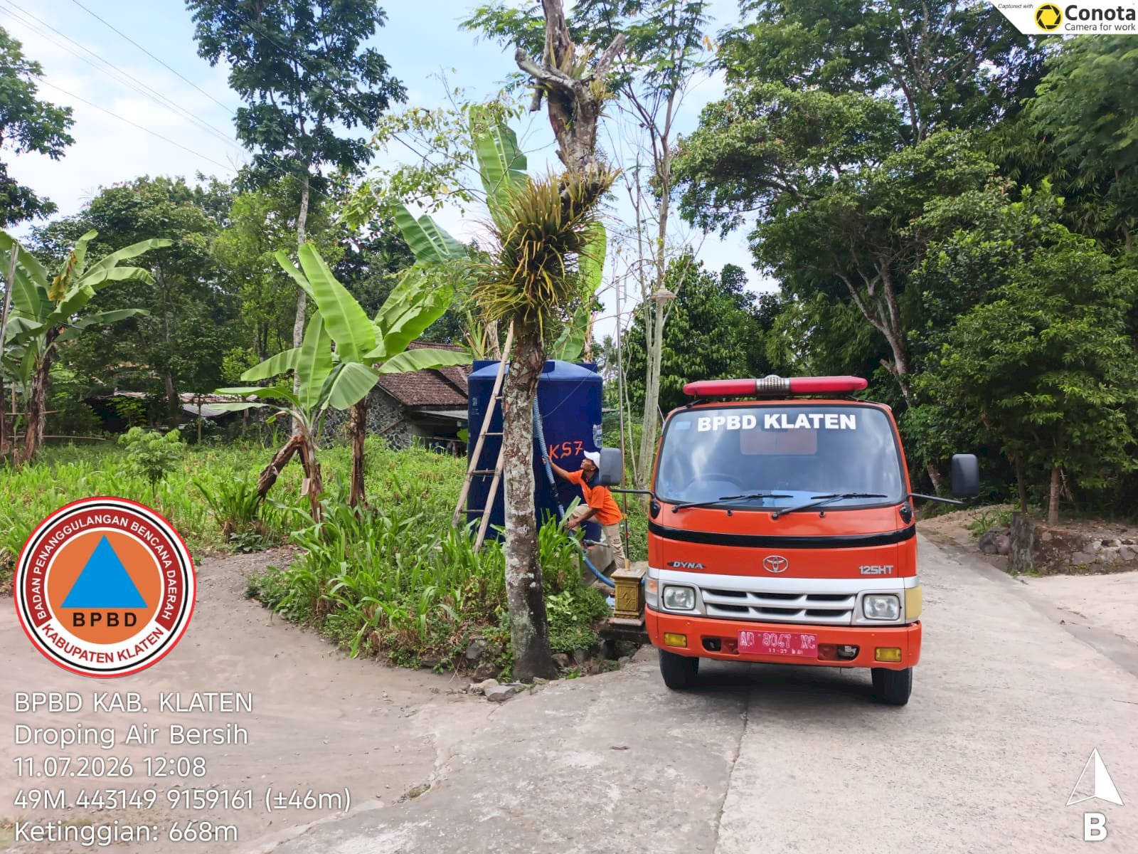 Droping Air Bersih 9 Tangki ke Tiga Desa di Kecamatan Kemalang, Dampak Kekeringan
