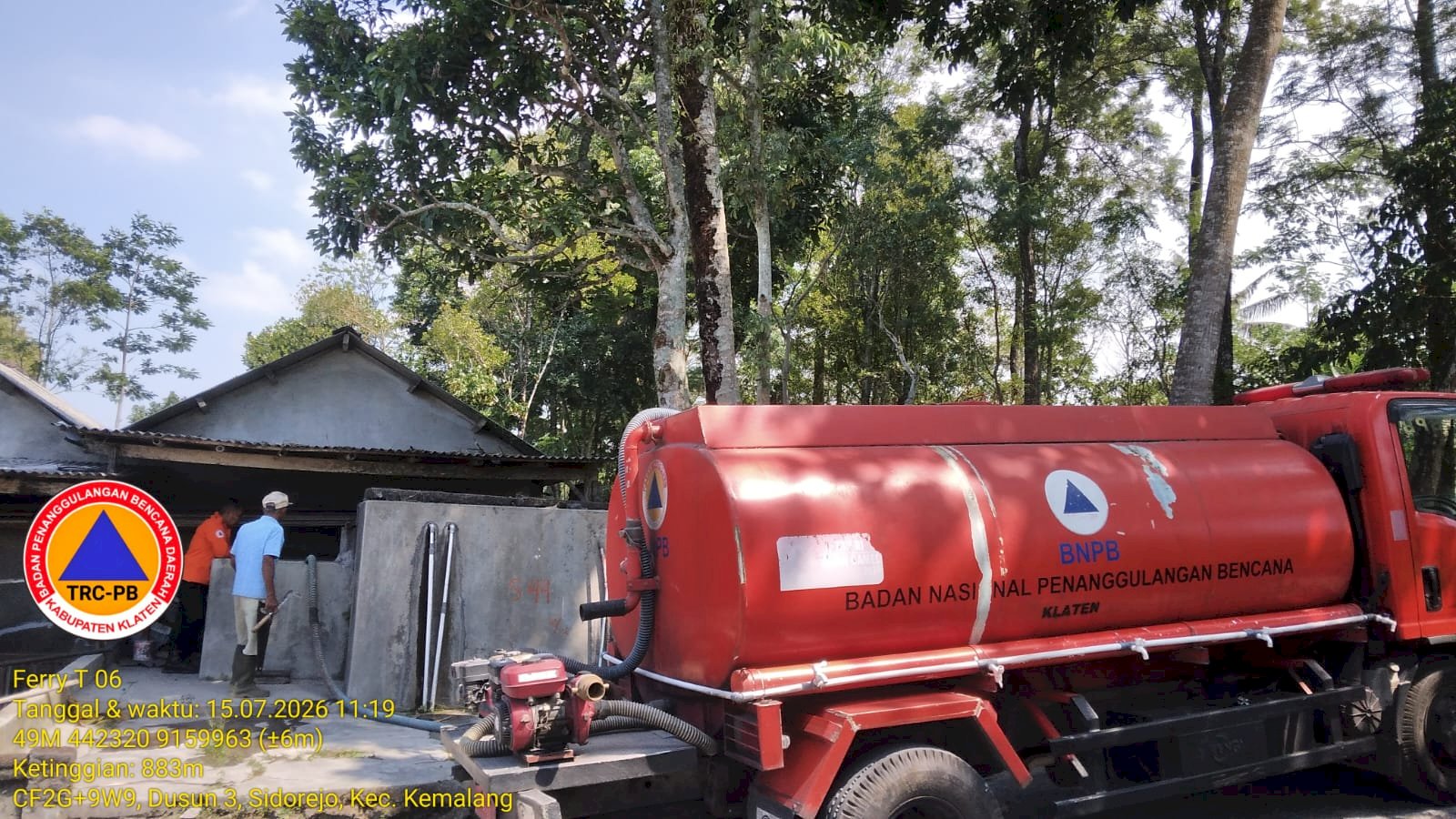 Infografis Droping Air Bersih 15 Juli 2026 - BPBD Kabupaten Klaten