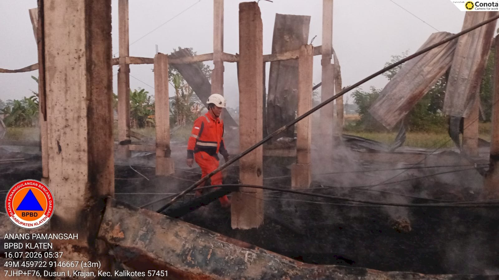 Kebakaran Kandang ayam di Desa Krajan, Kecamatan Kalikotes