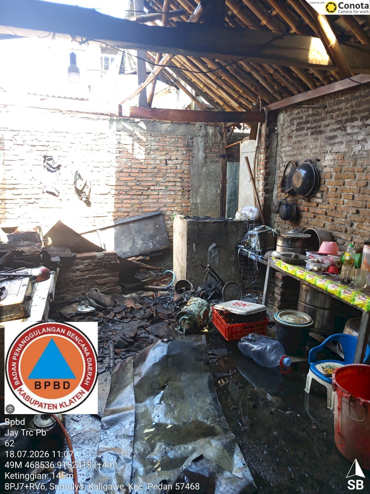 Kebakaran Rumah di Desa Kaligawe, Kecamatan Pedan