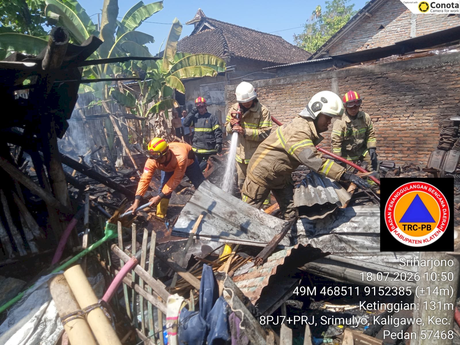 Kebakaran Rumah di Desa Kaligawe, Kecamatan Pedan