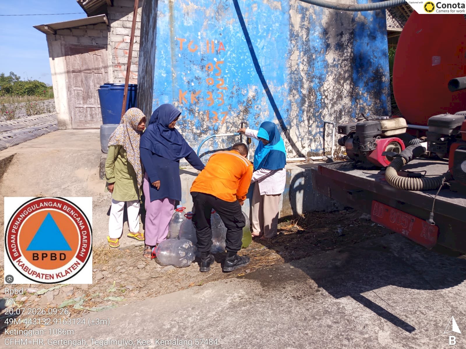 Droping Air Bersih 9 Tangki ke Tiga Desa di Kecamatan Kemalang, Dampak Kekeringan