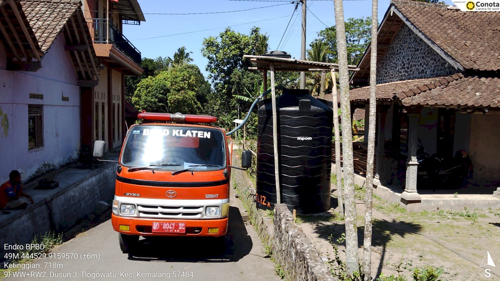 Droping Air Bersih 9 Tangki ke Tiga Desa di Kecamatan Kemalang, Dampak Kekeringan