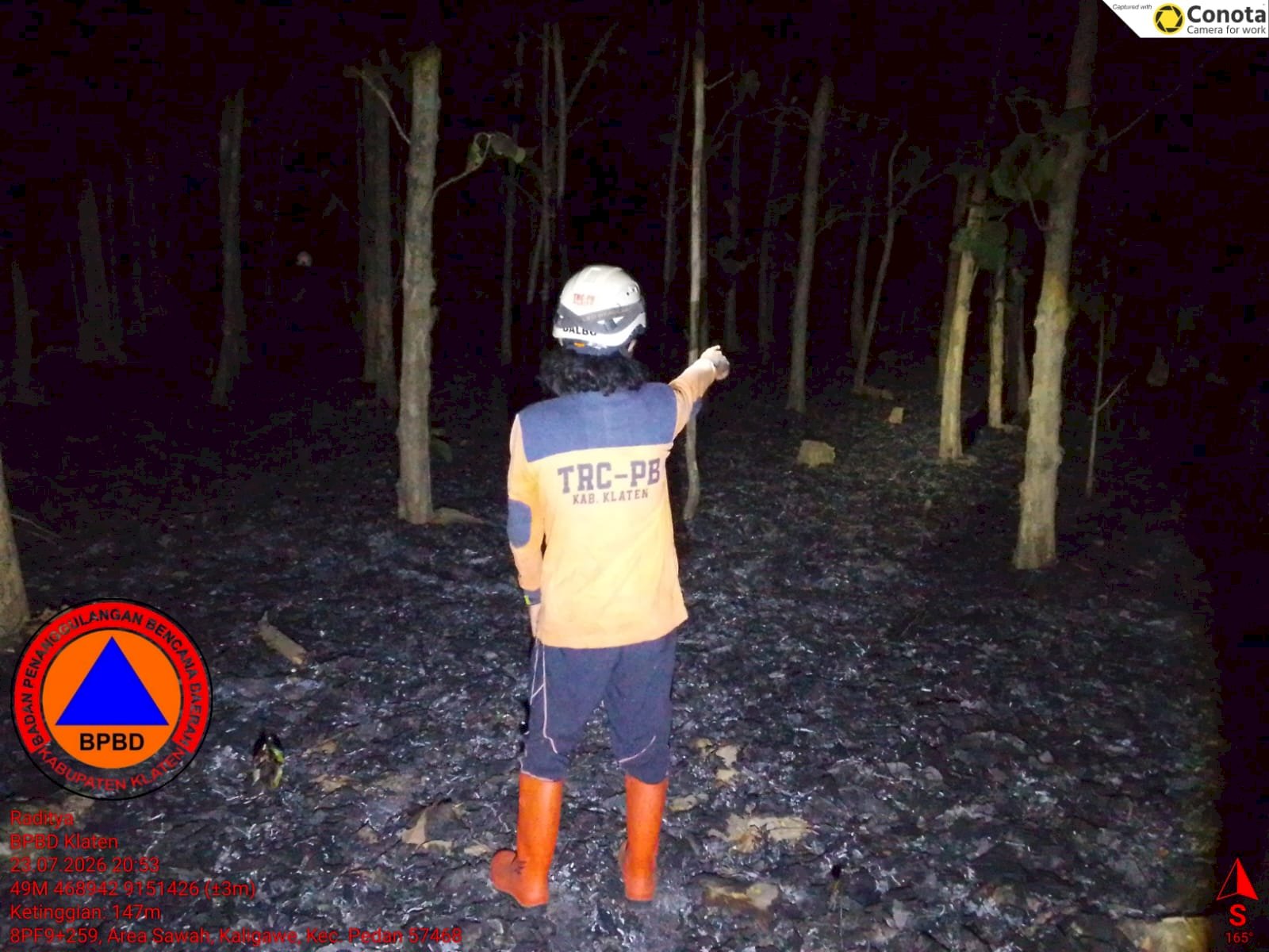 Kebakaran Lahan di Area Persawahan Desa Kaligawe, Kecamatan Pedan