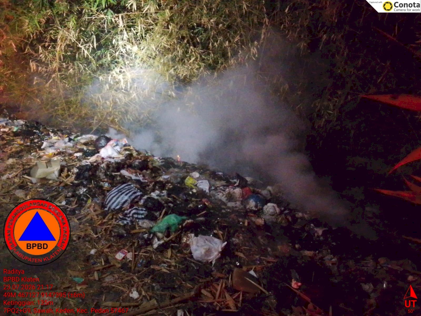 Kebakaran Lahan di Area Persawahan Desa Kaligawe, Kecamatan Pedan