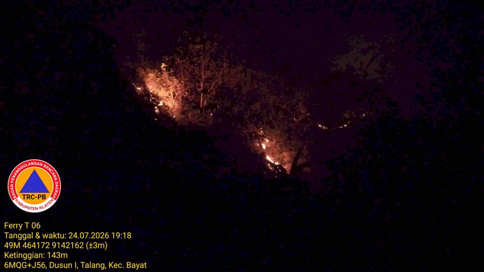 Kebakaran Lahan seluas ± 4000 M² di Desa Tawangrejo, Kecamatan Bayat