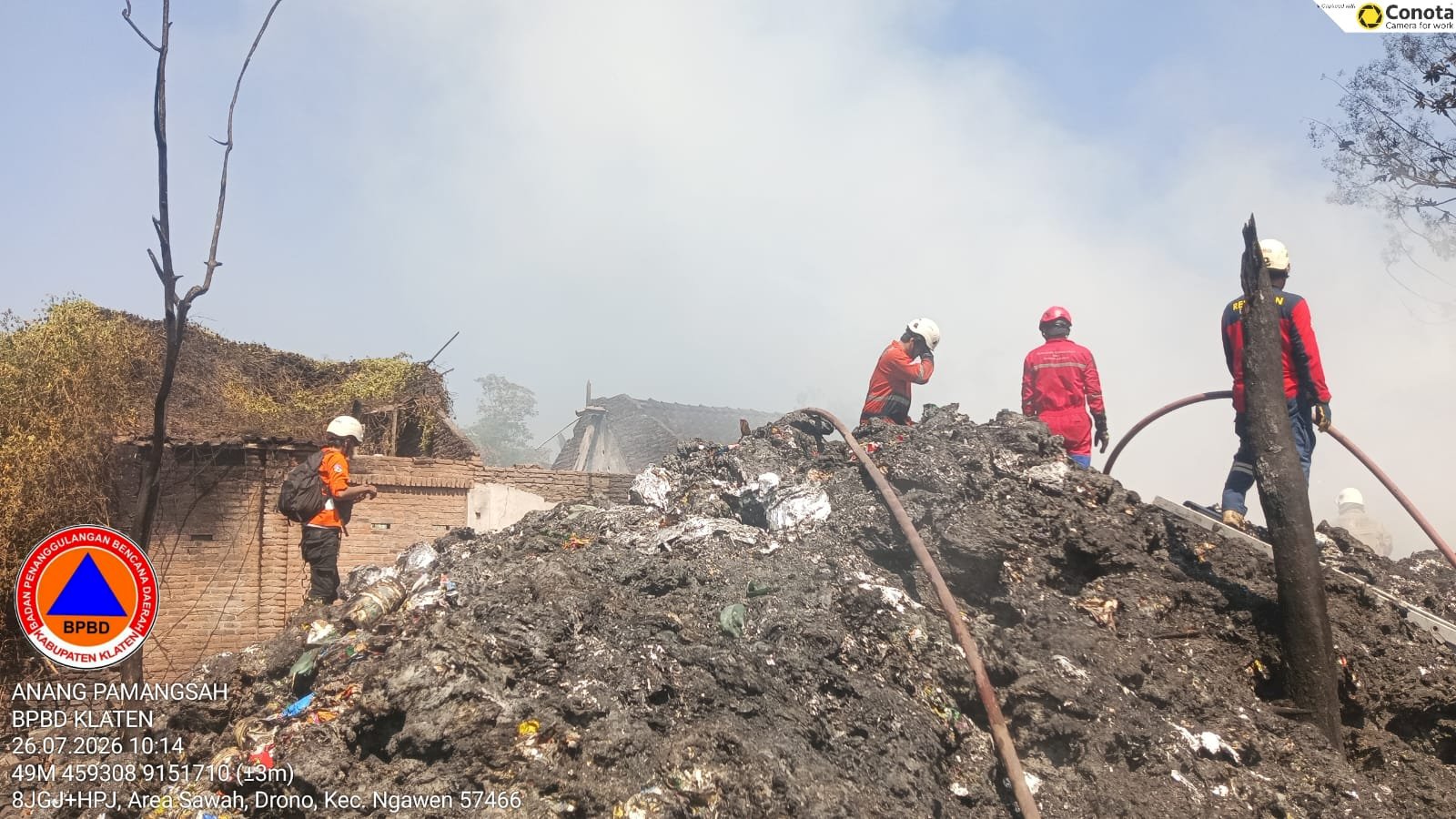 Pembakaran Sampah Tidak Terkontrol, Gudang di Desa Drono, Kecamatan Ngawen Terbakar