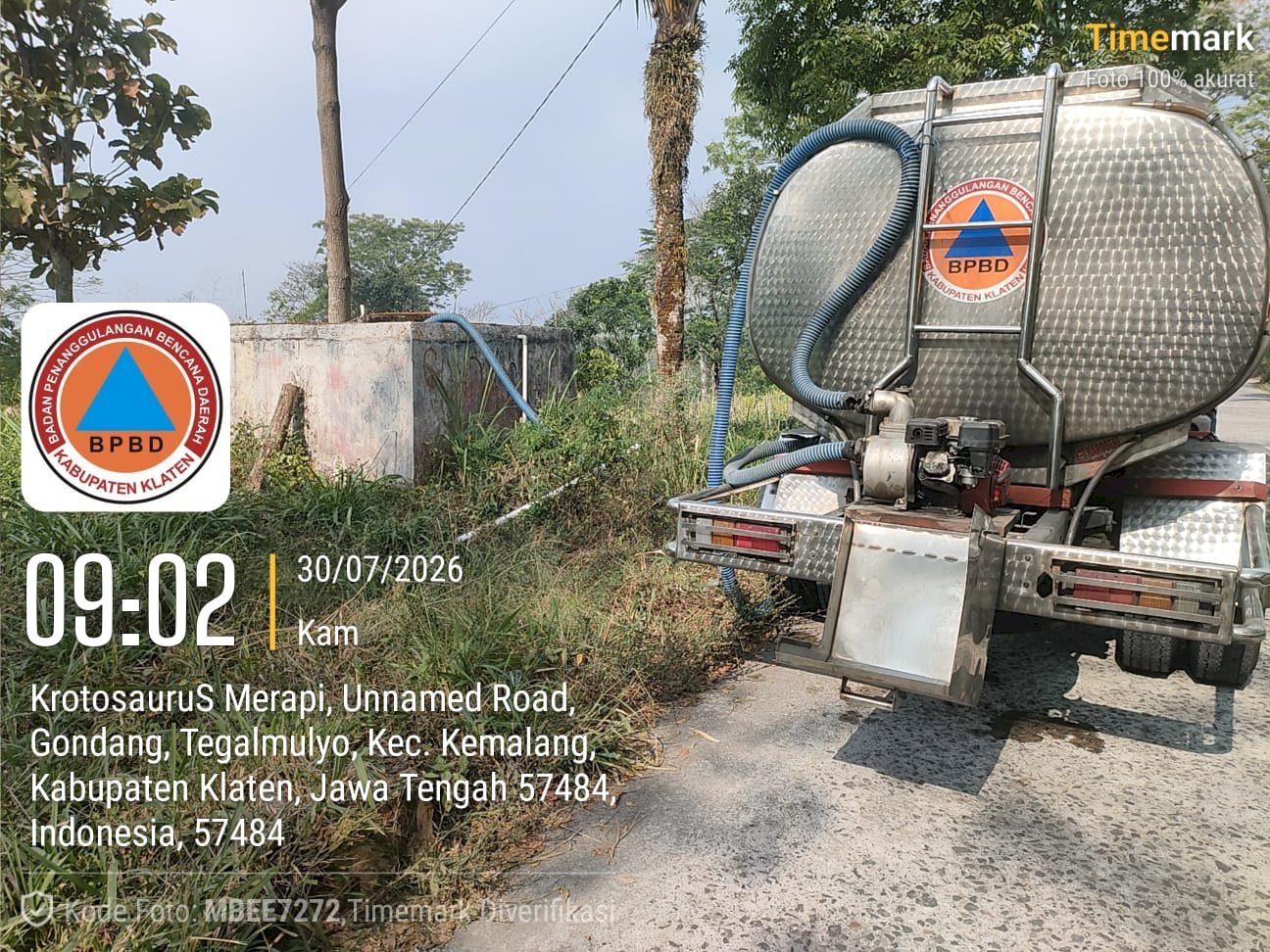 Infografis Droping Air Bersih 30 Juli 2026 - BPBD Kabupaten Klaten