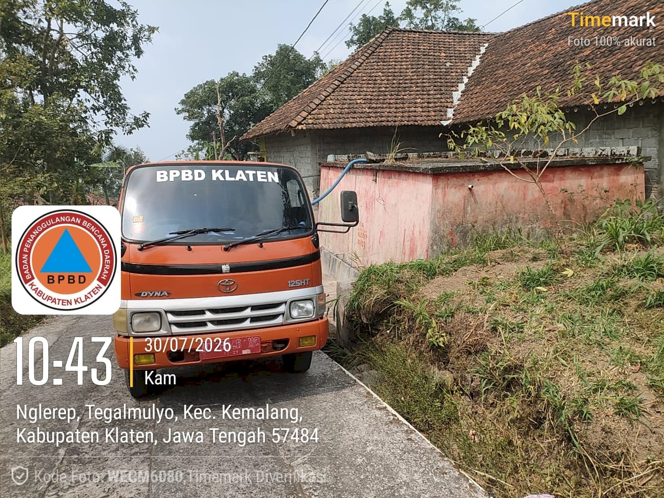 Infografis Droping Air Bersih 30 Juli 2026 - BPBD Kabupaten Klaten
