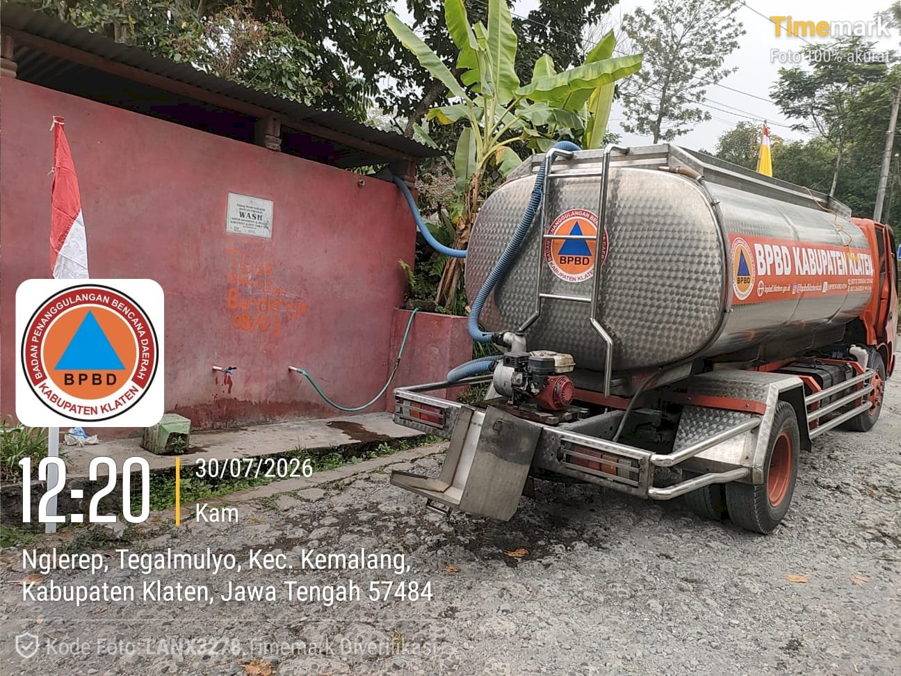 Infografis Droping Air Bersih 30 Juli 2026 - BPBD Kabupaten Klaten
