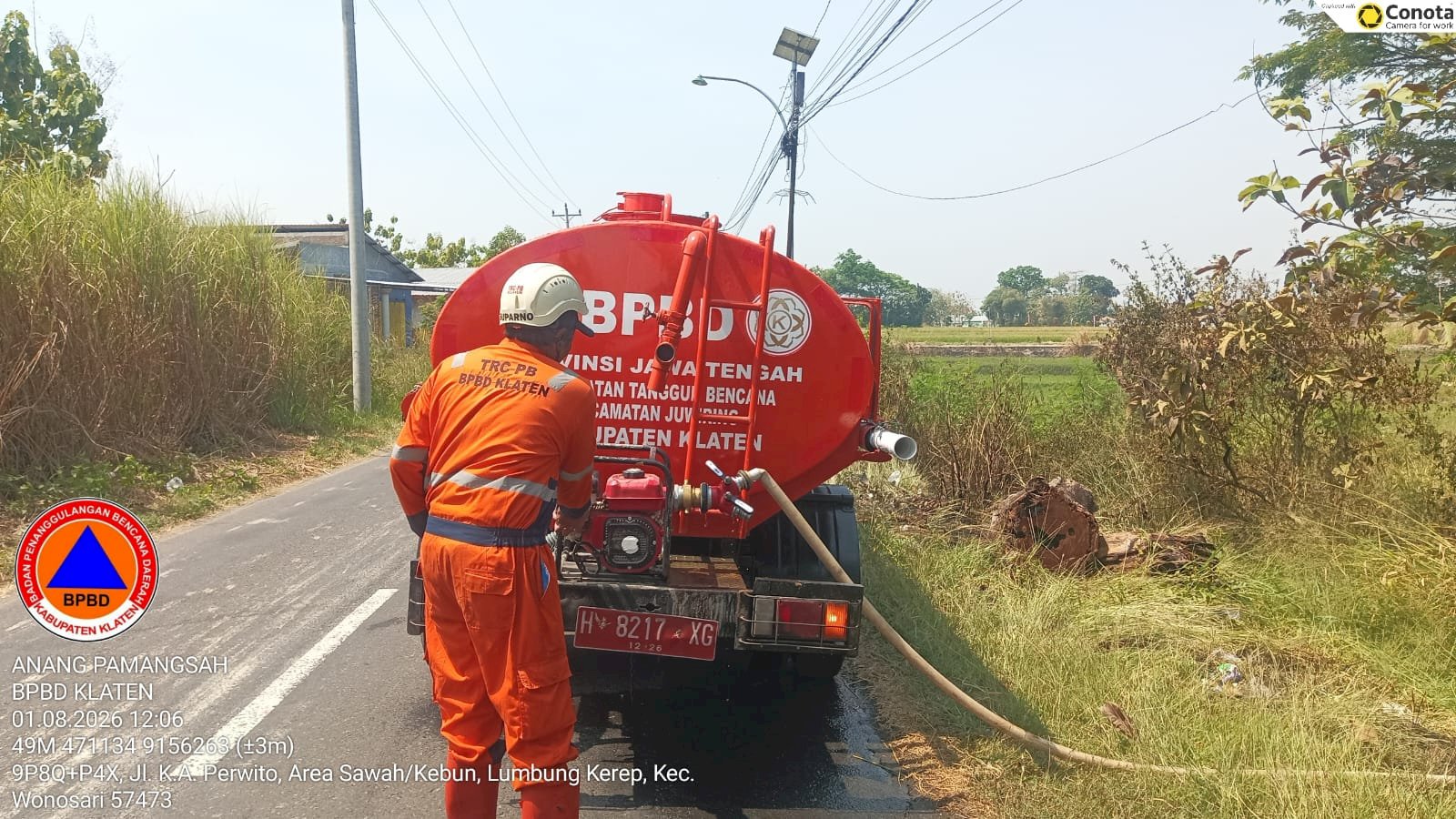 Kebakaran Lahan seluas ± 5.000 M² di Desa Sidodadi, Kecamatan Wonosari