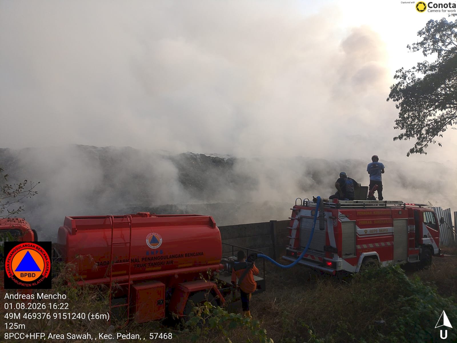 Respon Kebakaran Sampah TPA Troketon, Kecamatan Pedan