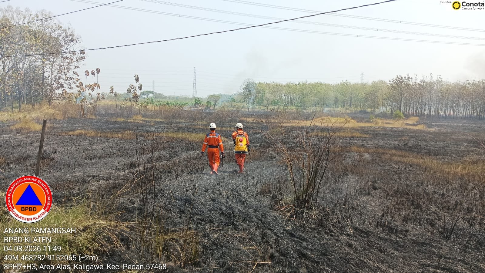 Respon Kebakaran Lahan di Dukuh Srimulyo, Desa Kaligawe, Kecamatan Pedan