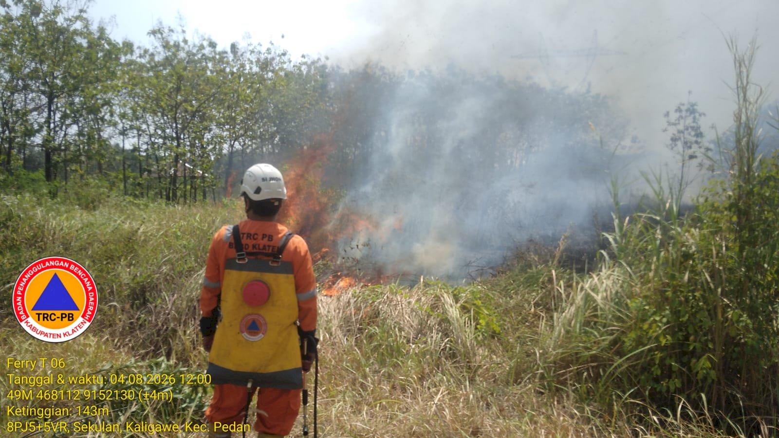 Respon Kebakaran Lahan di Dukuh Srimulyo, Desa Kaligawe, Kecamatan Pedan