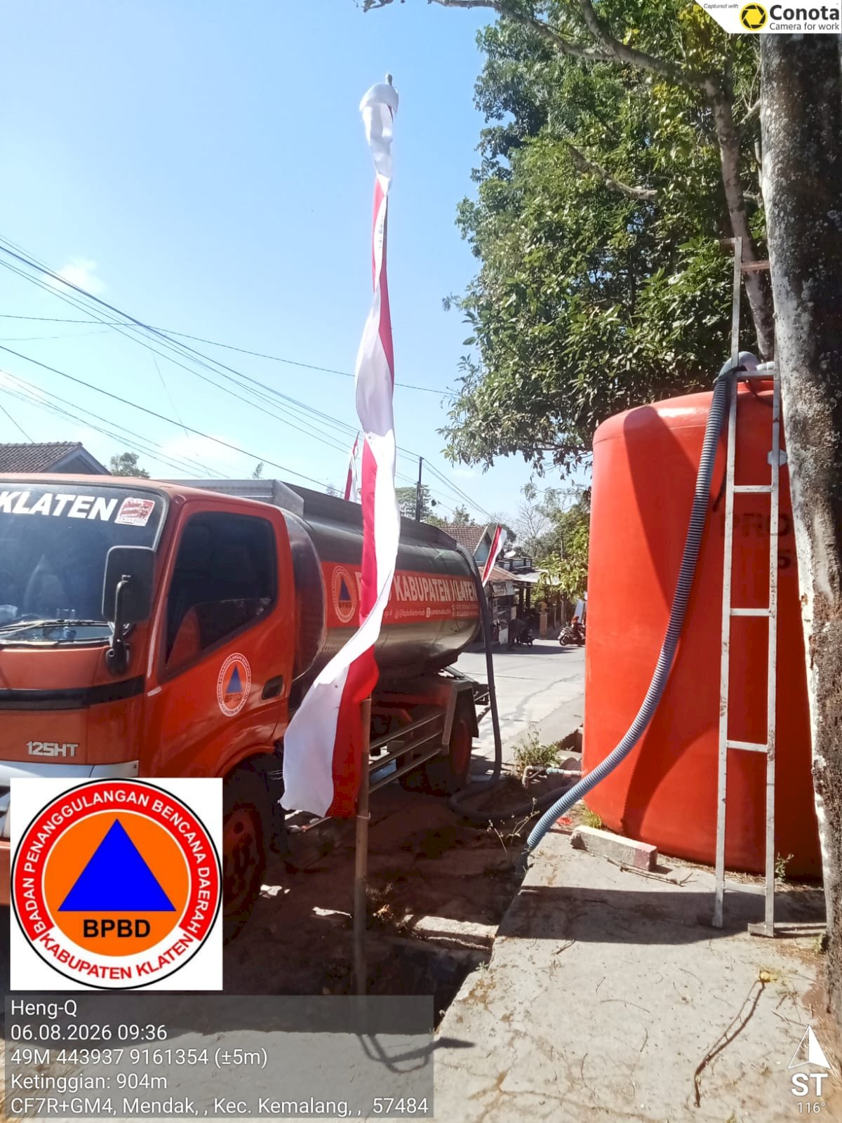 Droping Air Bersih 12 Tangki ke Empat Desa di Kecamatan Kemalang