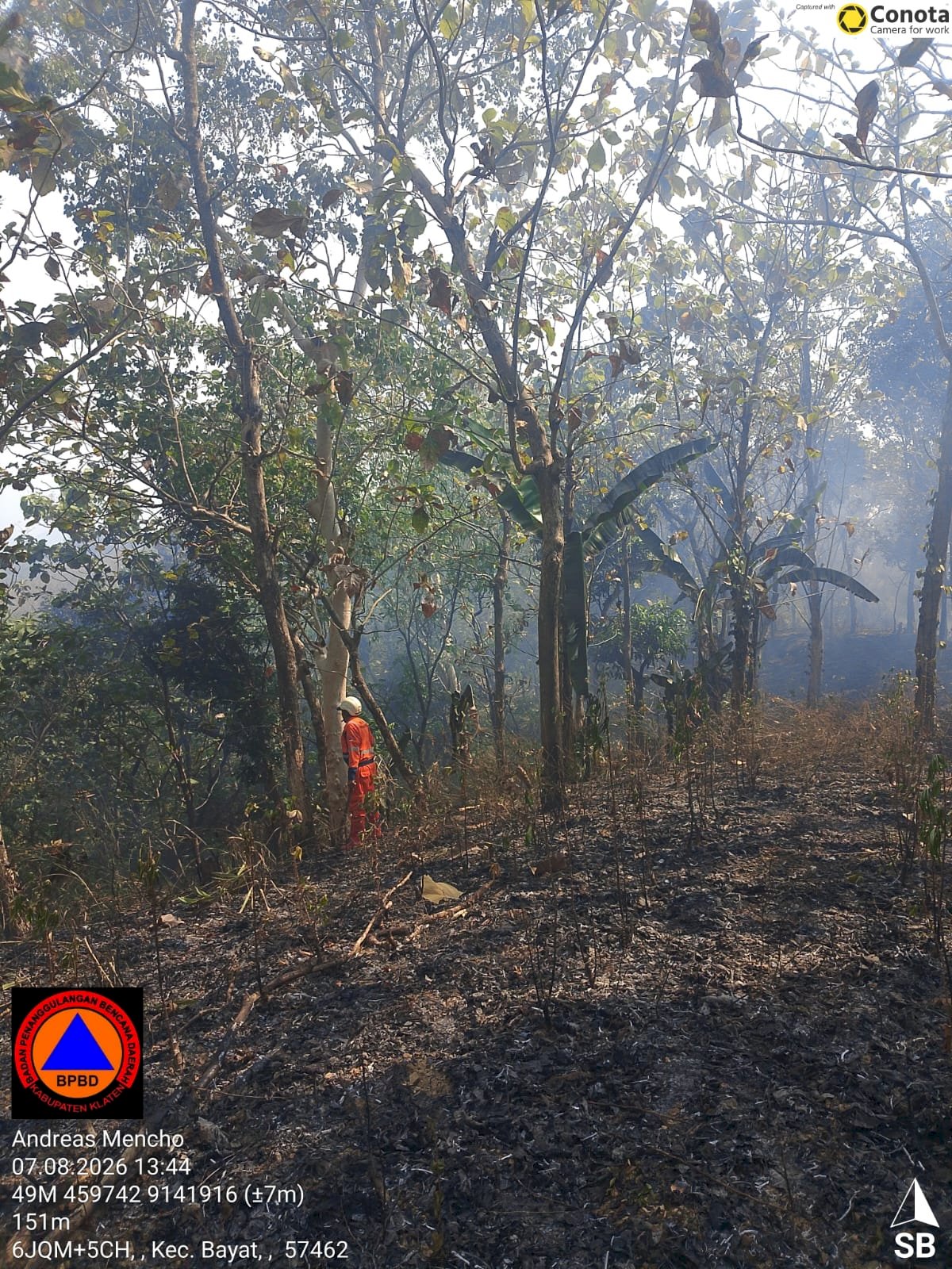 Respon kebakaran Hutan Petak 93 A Gunung Kuncen, Desa Krakitan, Kecamatan Bayat