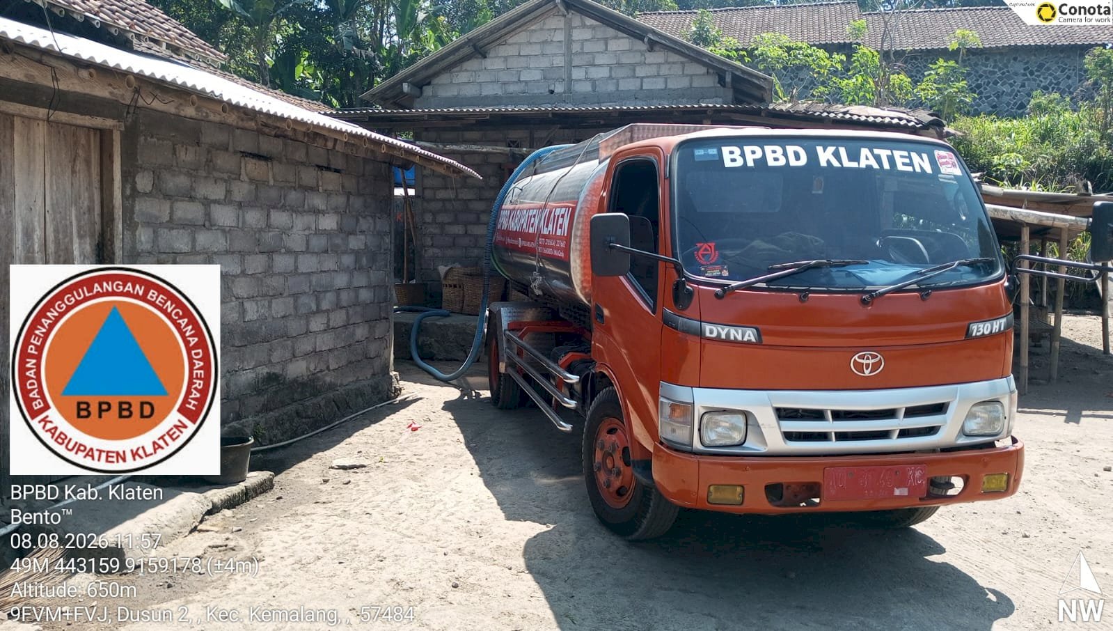 Infografis Droping Air Bersih 08 Agustus 2026 - BPBD Kabupaten Klaten