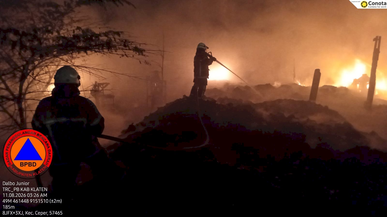 Kebakaran Pengolahan Limbah Plastik PT Daur Ulang di Desa Meger, Kecamatan Ceper