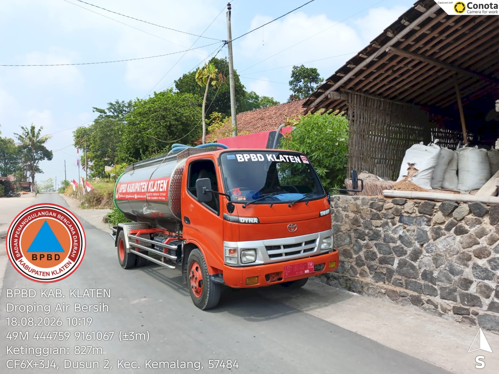 Droping Air Bersih 12 Tangki ke Empat Desa di Kecamatan Kemalang