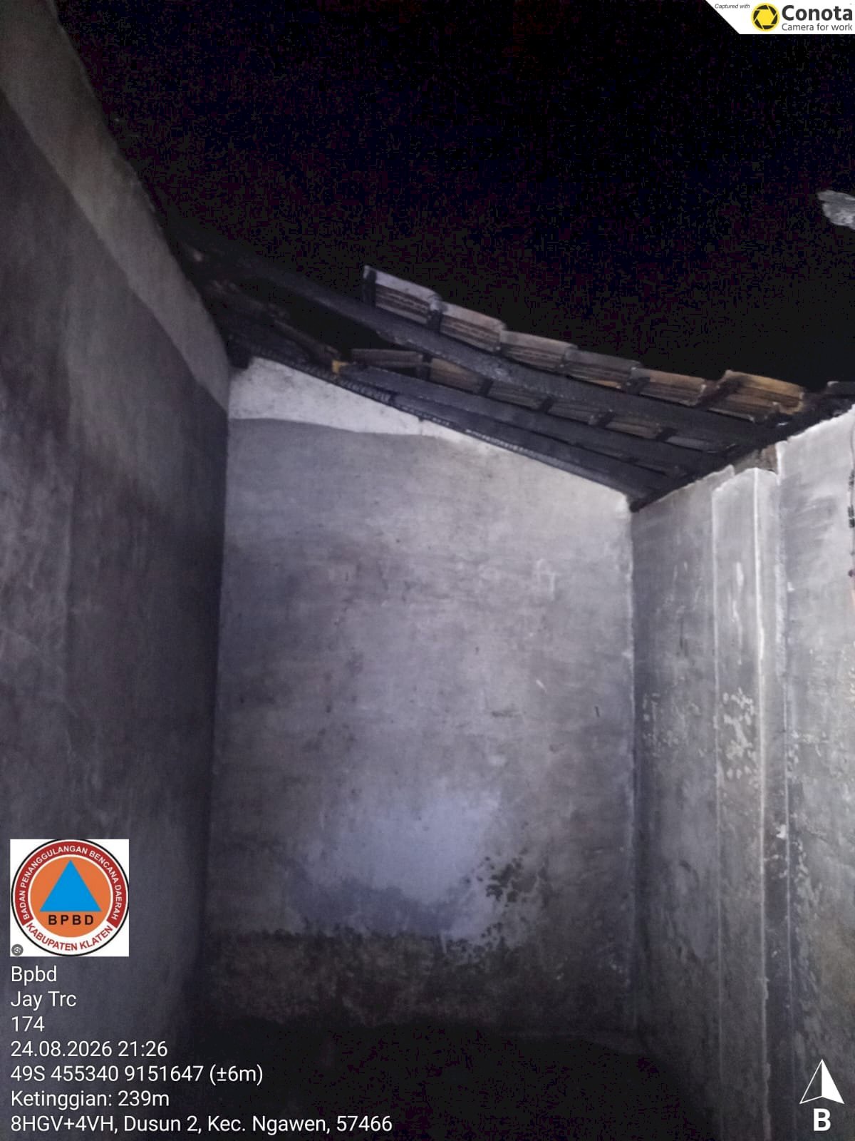Kebakaran Rumah di Desa Senden, Kecamatan Ngawen. Penyebab Belum Diketahui