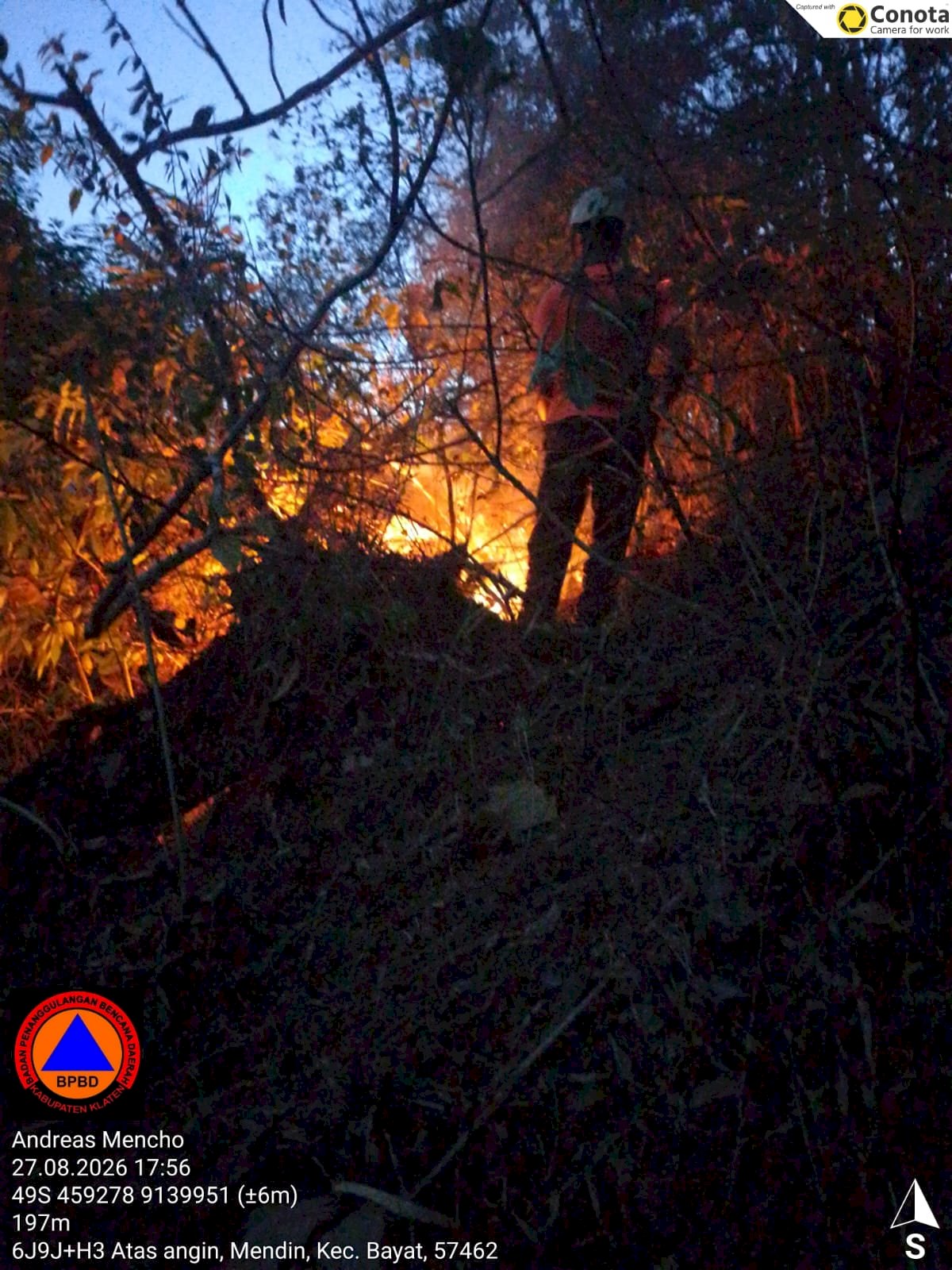 Karhutla Petak 94G Bukit Jabalakat, Desa Paseban, Kecamatan Bayat