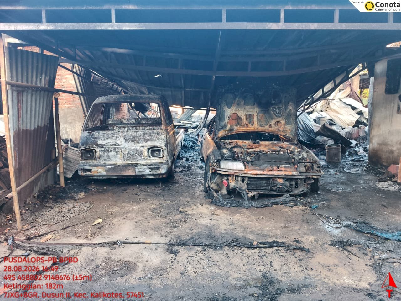 Kebakaran Rumah dan Tempat Usaha di Desa Gemblegan, Kecamatan Kalikotes