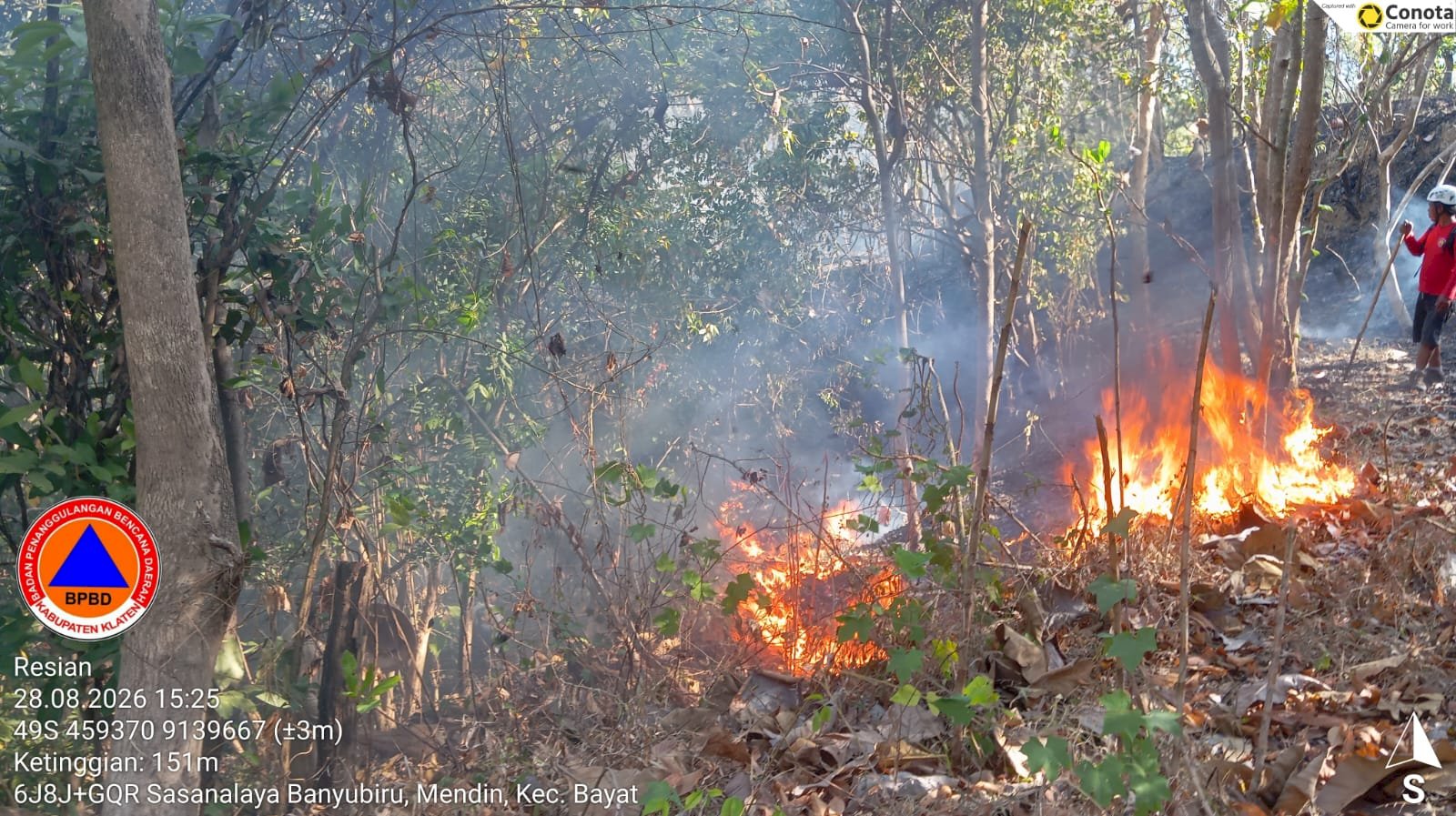 Karhutla Petak 94G Bukit Jabalkat di Desa Paseban, Kecamatan Bayat