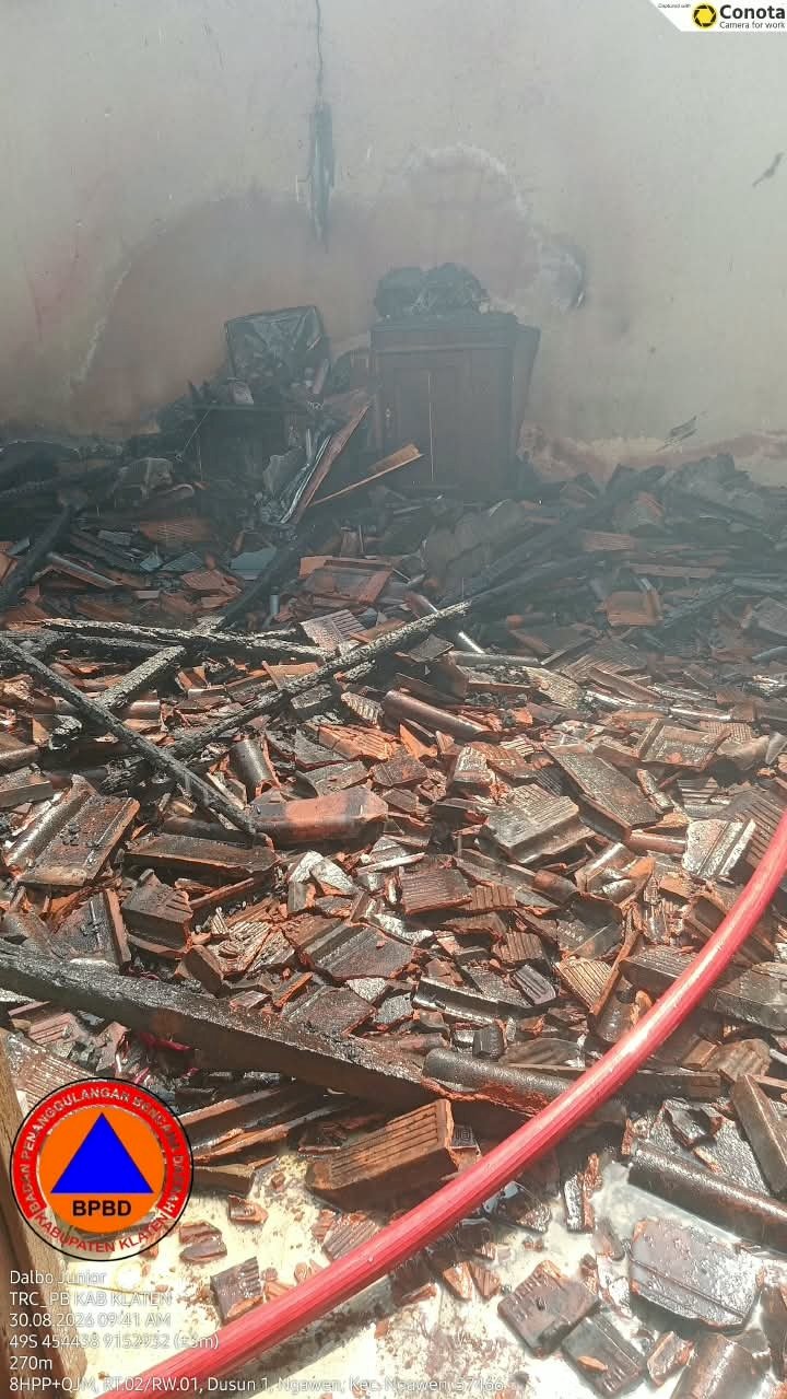Kebakaran Rumah di Desa Ngawen, Kecamatan Ngawen