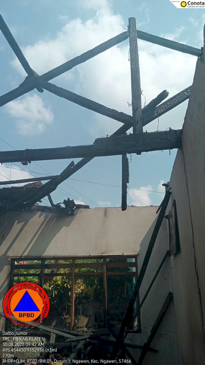 Kebakaran Rumah di Desa Ngawen, Kecamatan Ngawen