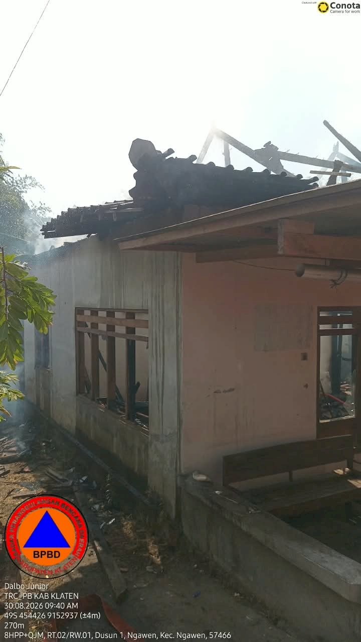 Kebakaran Rumah di Desa Ngawen, Kecamatan Ngawen