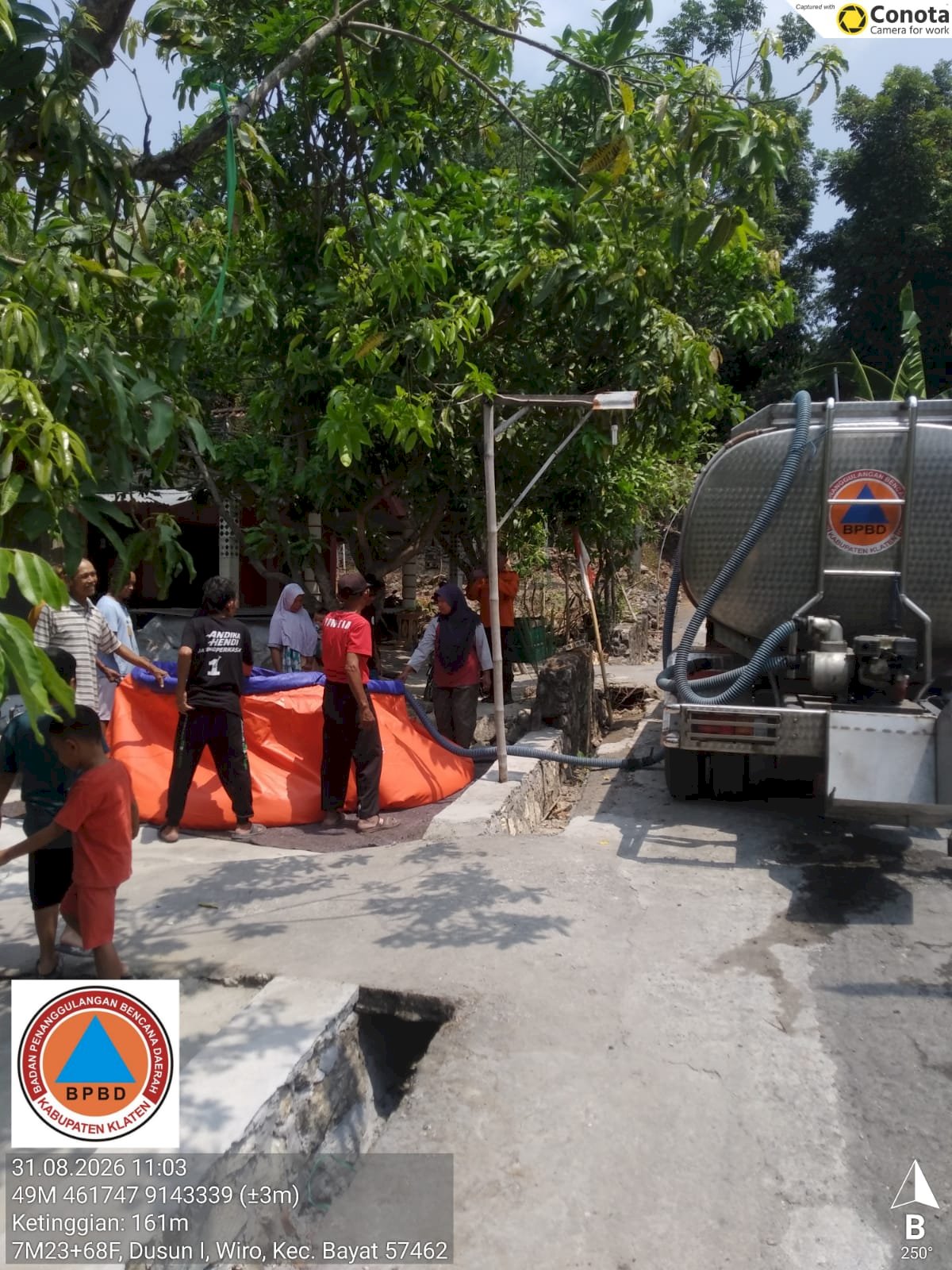 Infografis Droping Air Bersih 31 Agustus 2026 - BPBD Kabupaten Klaten