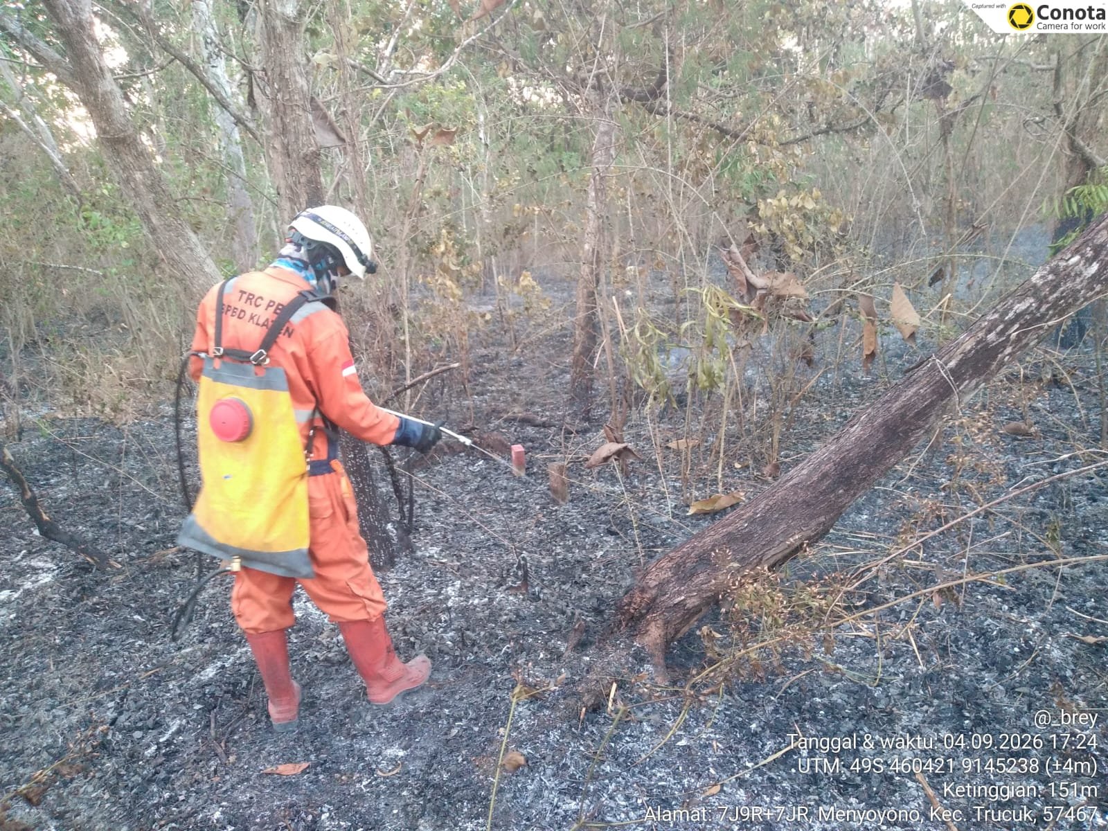 Kebakarana Lahan seluas 2.000 m² di Desa Karangpakel, Kecamatan Trucuk