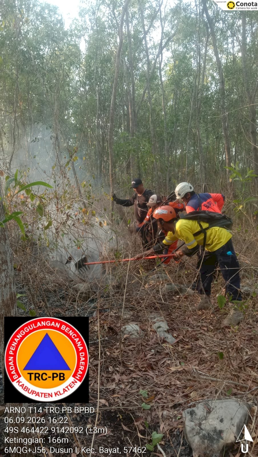 Kebakaran Hutan seluas 20.000 m² di Kawasan Hutan Negara Pangkuan Talang  Desa Talang, Kecamatan Bayat 