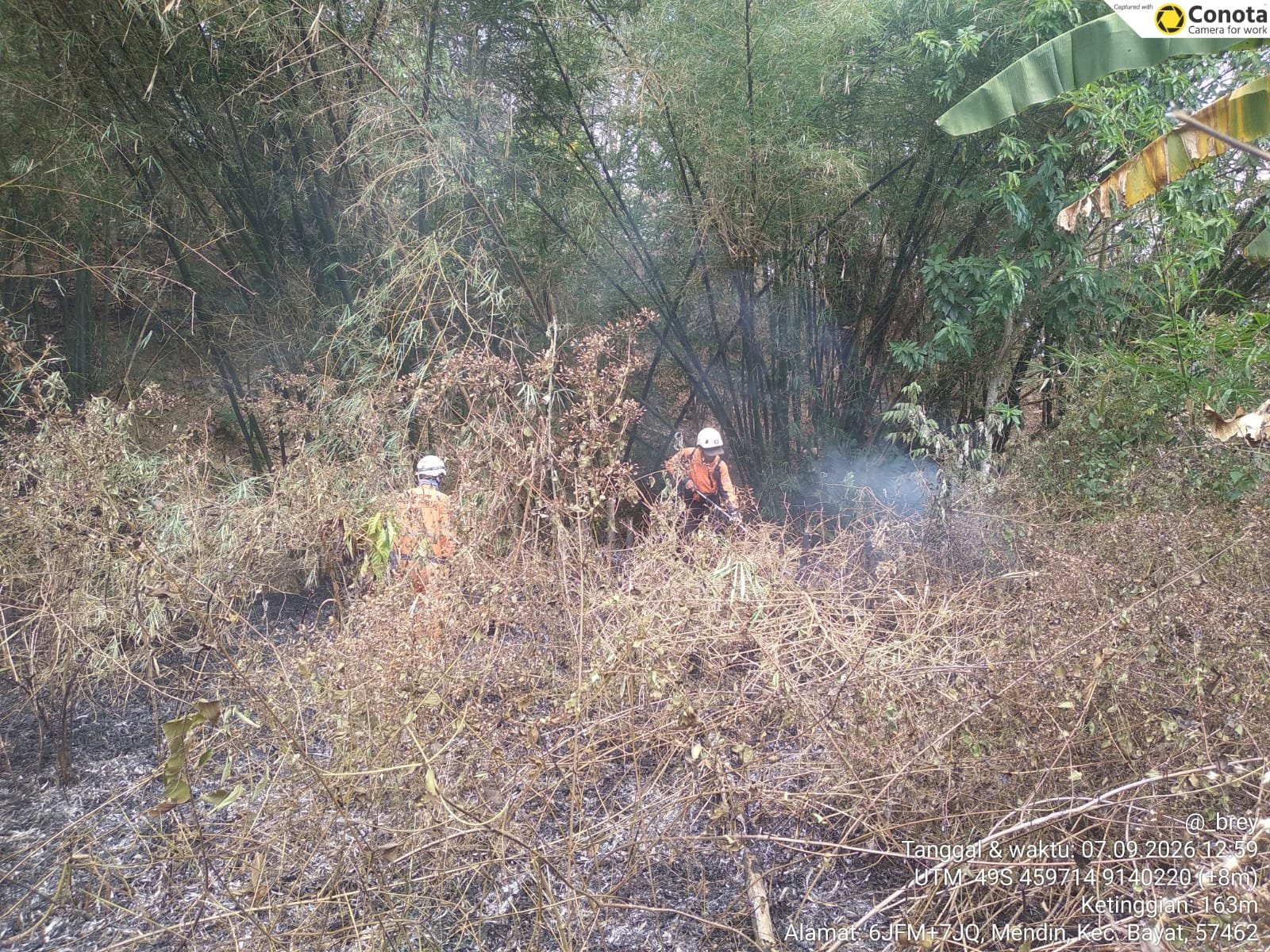 Kebakaran Lahan luasan ± 500 m² di Desa Paseban, Kecamatan Bayat
