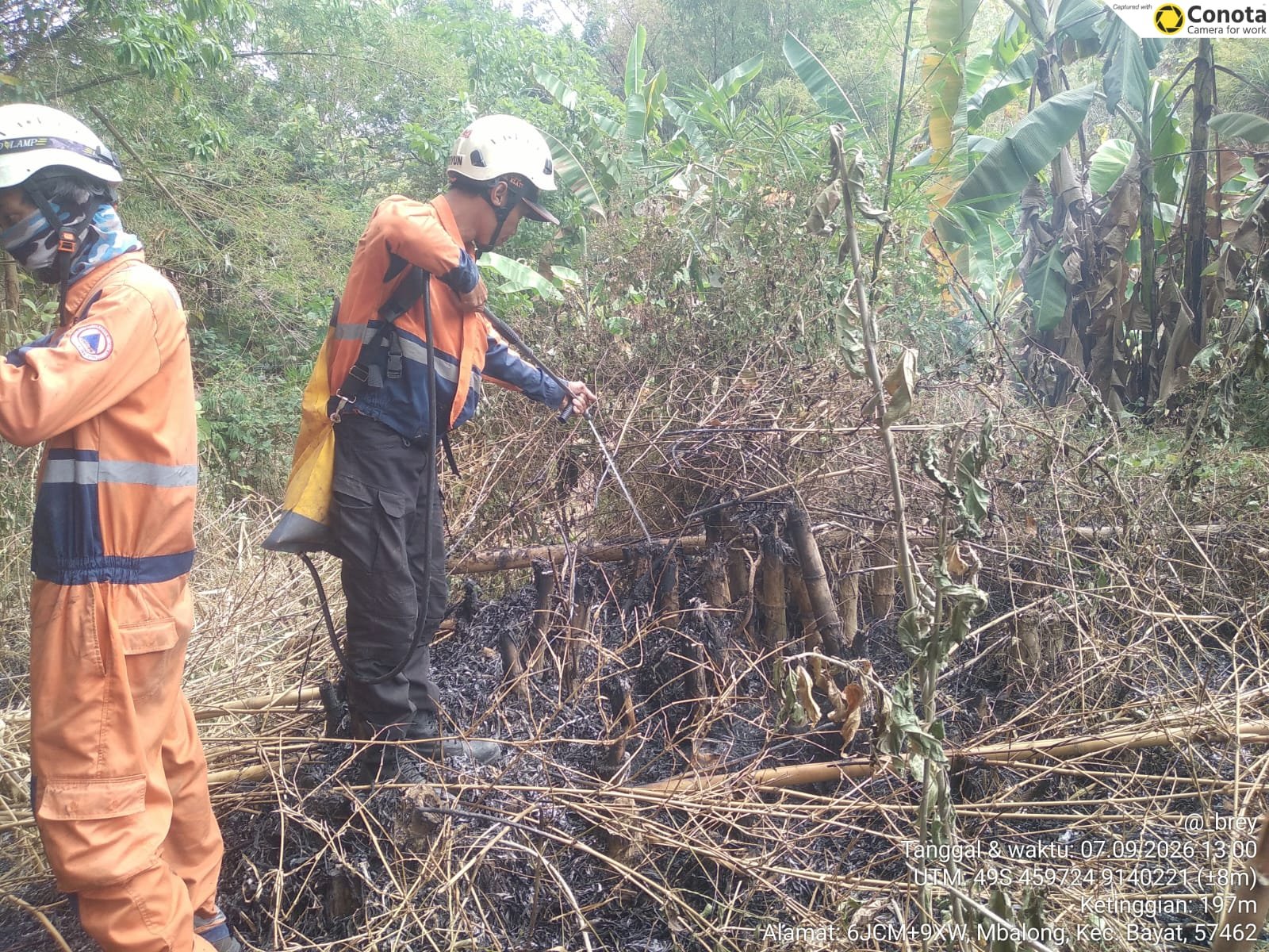 Kebakaran Lahan luasan ± 500 m² di Desa Paseban, Kecamatan Bayat
