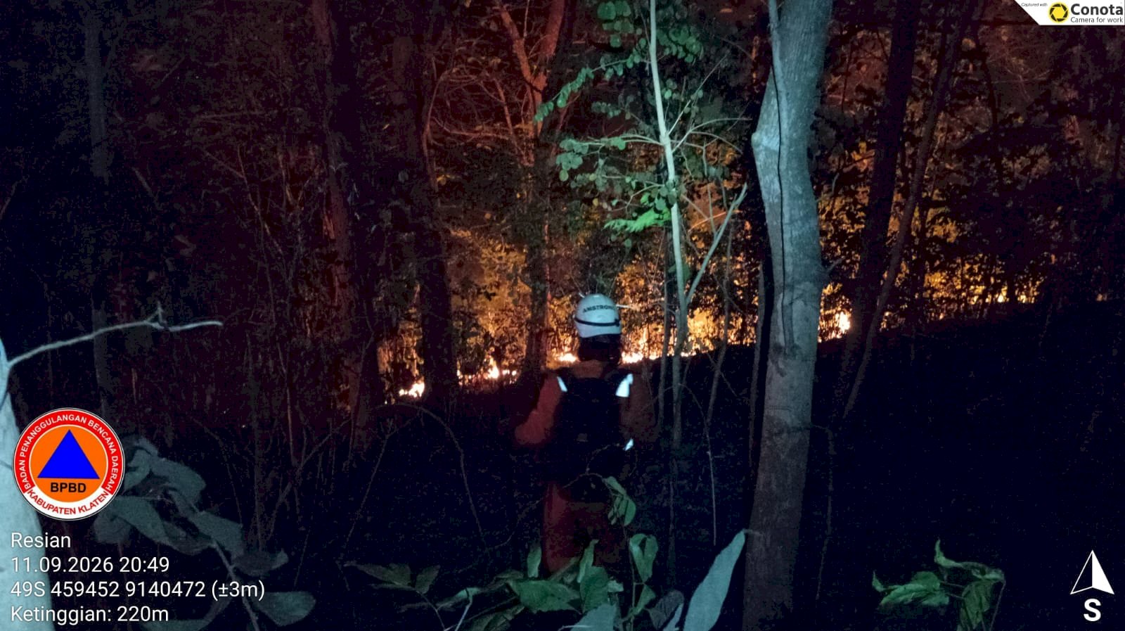 Kebakaran Hutan luasan terbakar ± 3,6 Ha di Kawasan Gunung Gede, Desa Paseban, Kecamatan Bayat
