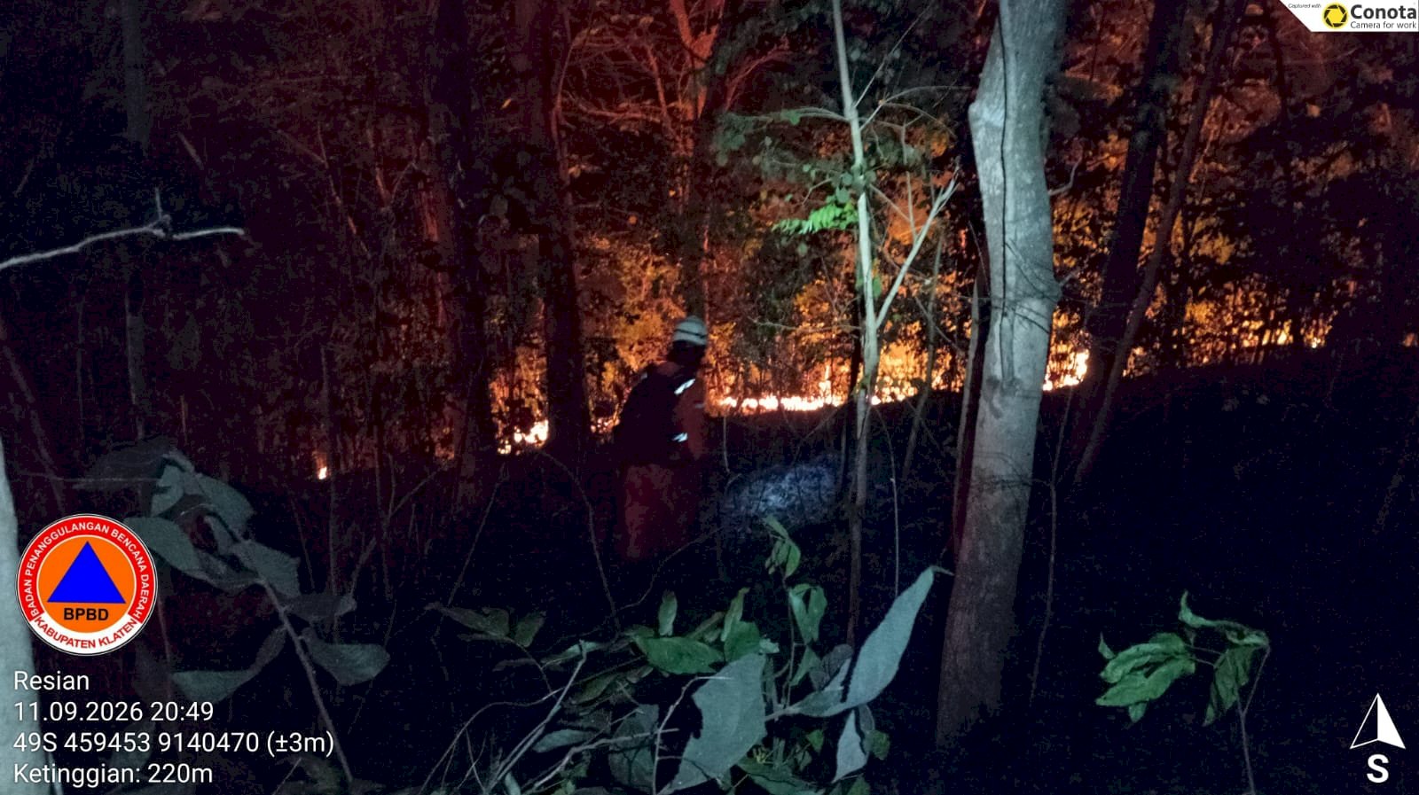 Kebakaran Hutan luasan terbakar ± 3,6 Ha di Kawasan Gunung Gede, Desa Paseban, Kecamatan Bayat