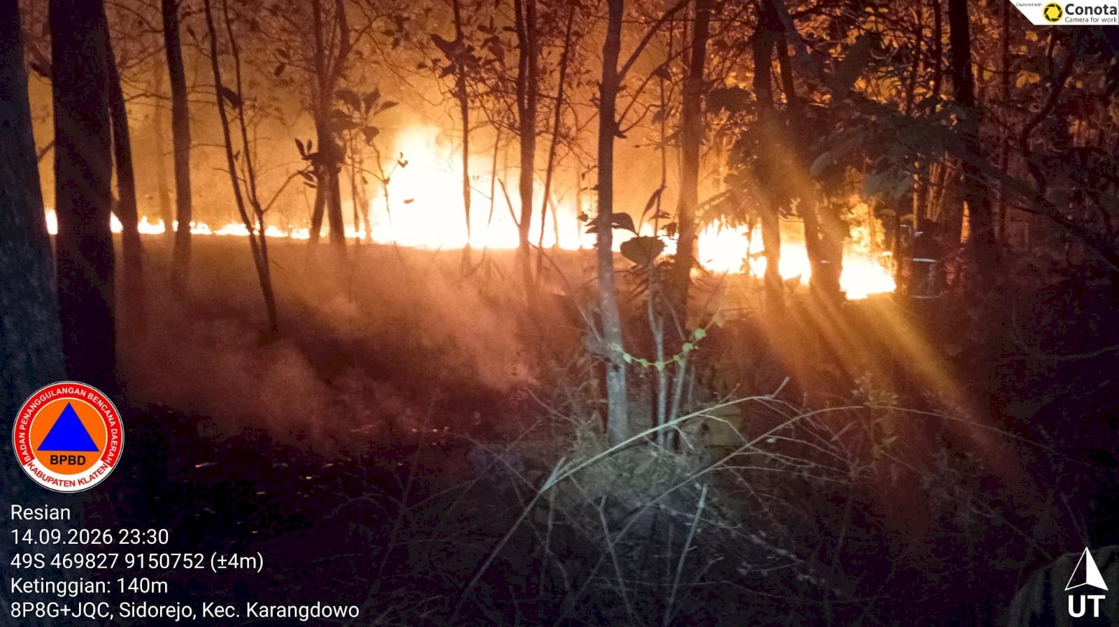 Kebakaran Lahan seluas yang terbakar ± 3 Ha di Desa Kalangan, Kecamatan Pedan
