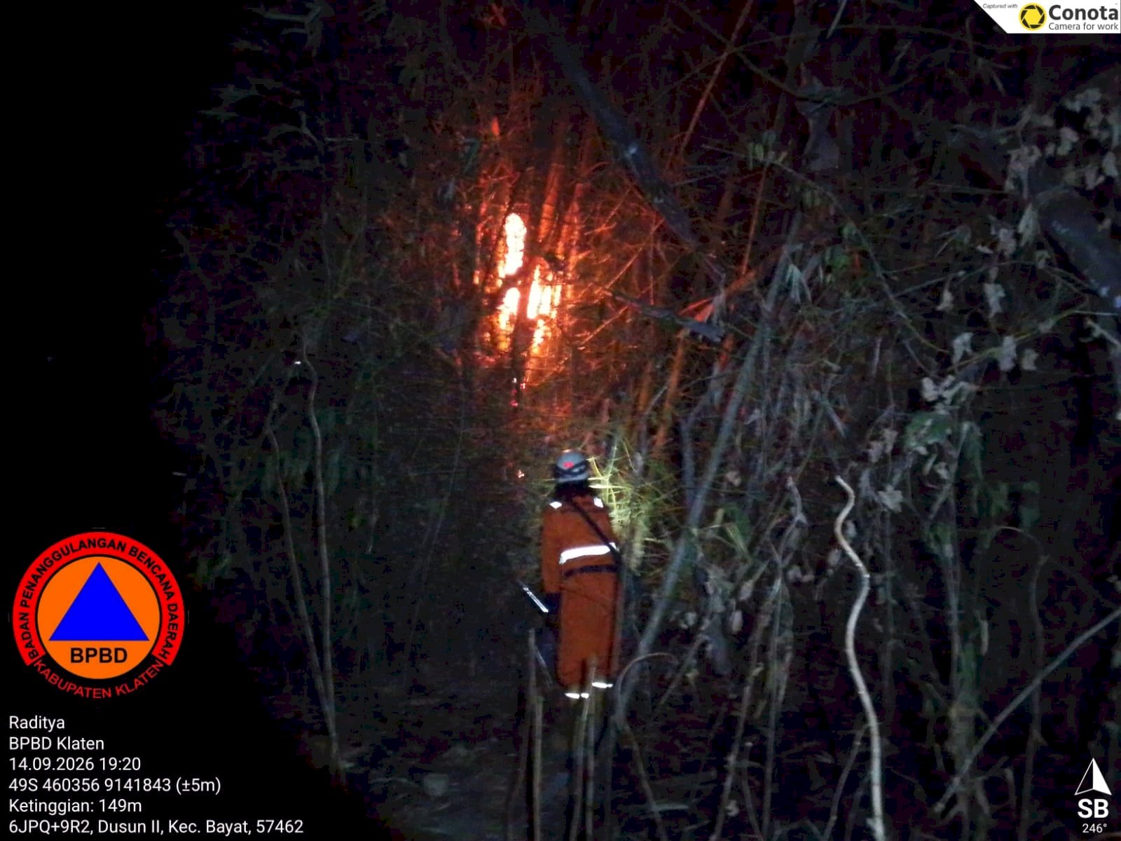 Kebakaran Hutan seluas yang terbakar ± 13.6 Ha di Area Bukit Gunungsari, Desa Jotangan, Kecamatan Bayat