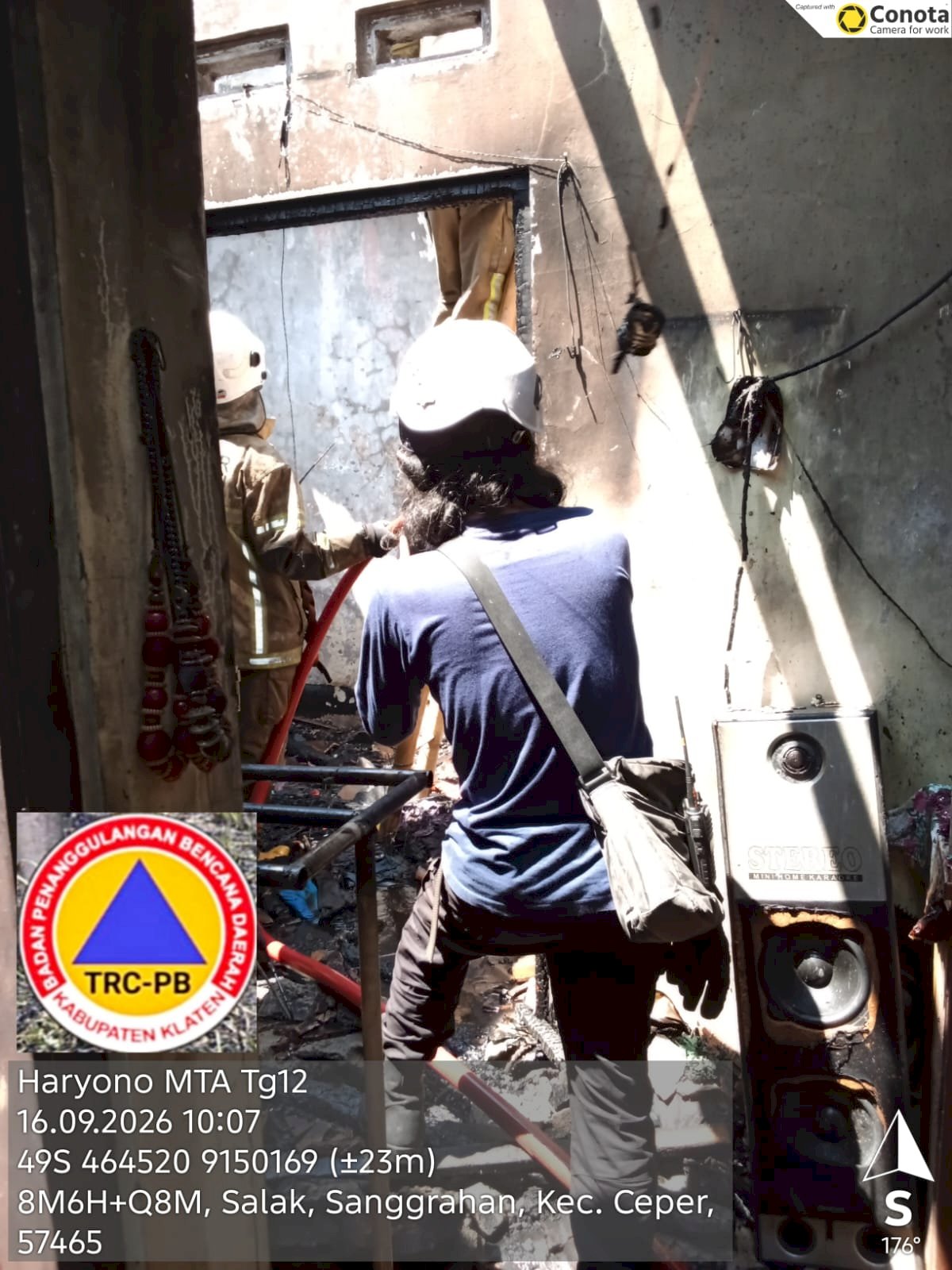 Kebakaran Rumah di Desa Kujon, Kecamatan Ceper