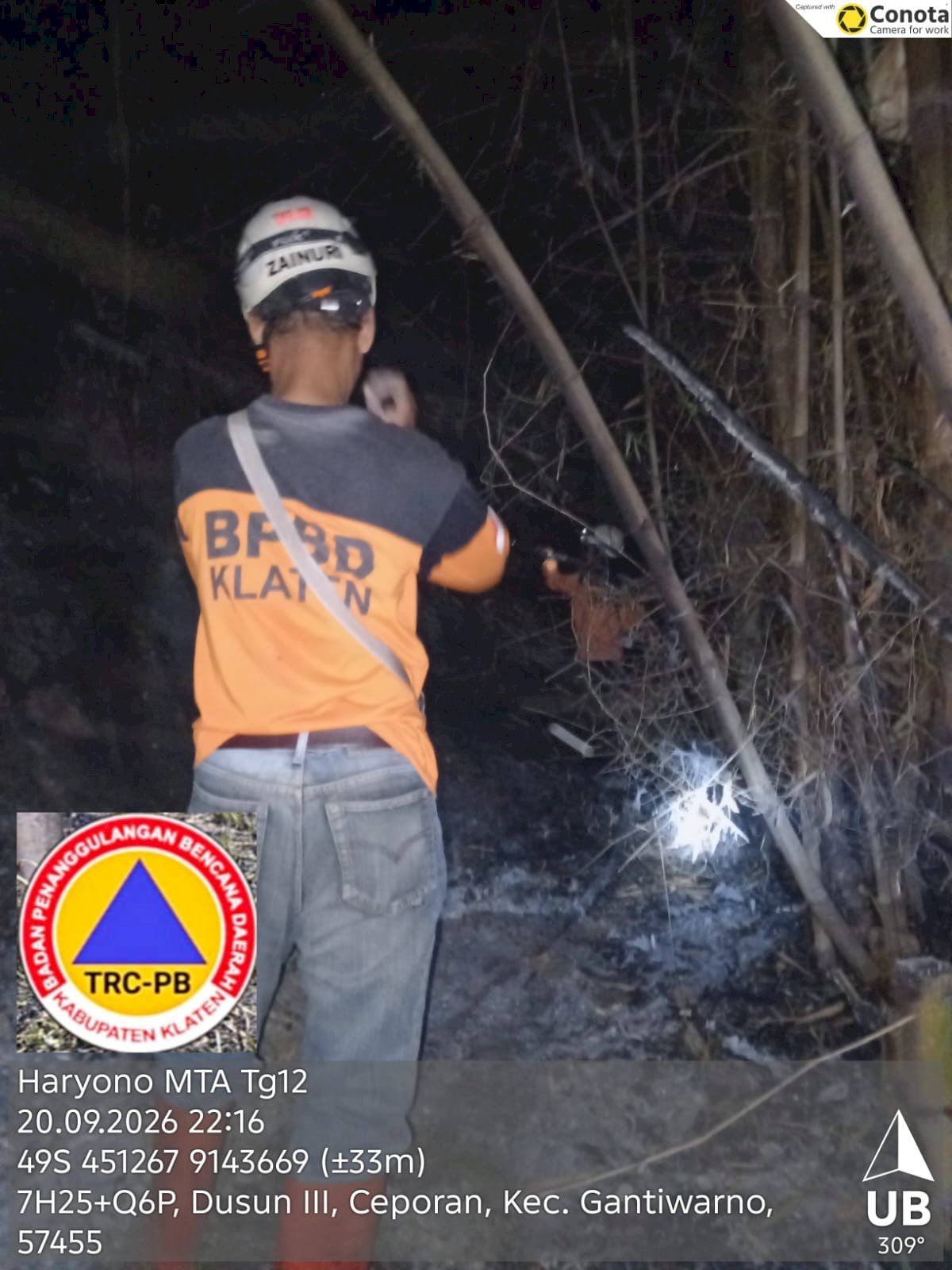 Kebakaran Rumpun Bambu dengan Luasan terbakar 280 m² di Desa Rejoso, Kecamatan Jogonalan