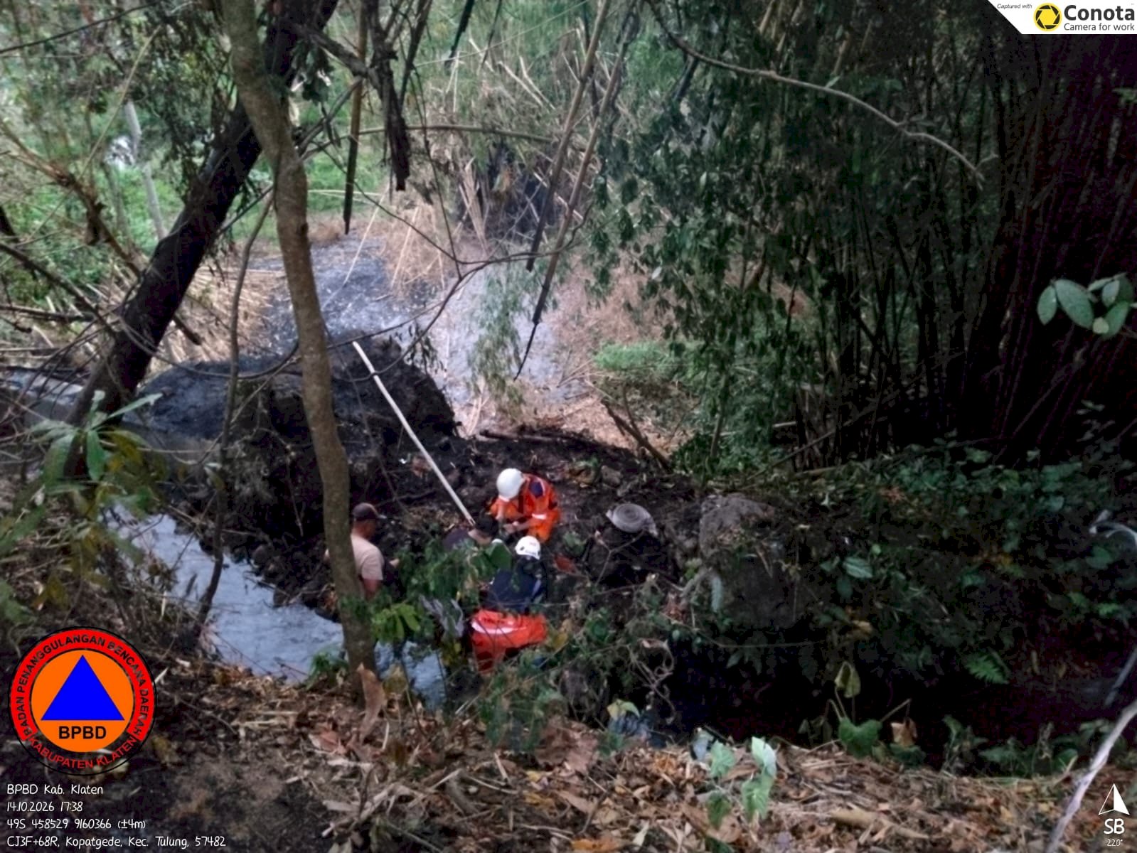 Kebakaran Rumpun Bambu seluas yang terbakar 510 M2 di Desa Pucang Miliran, Kecamatan Tulung