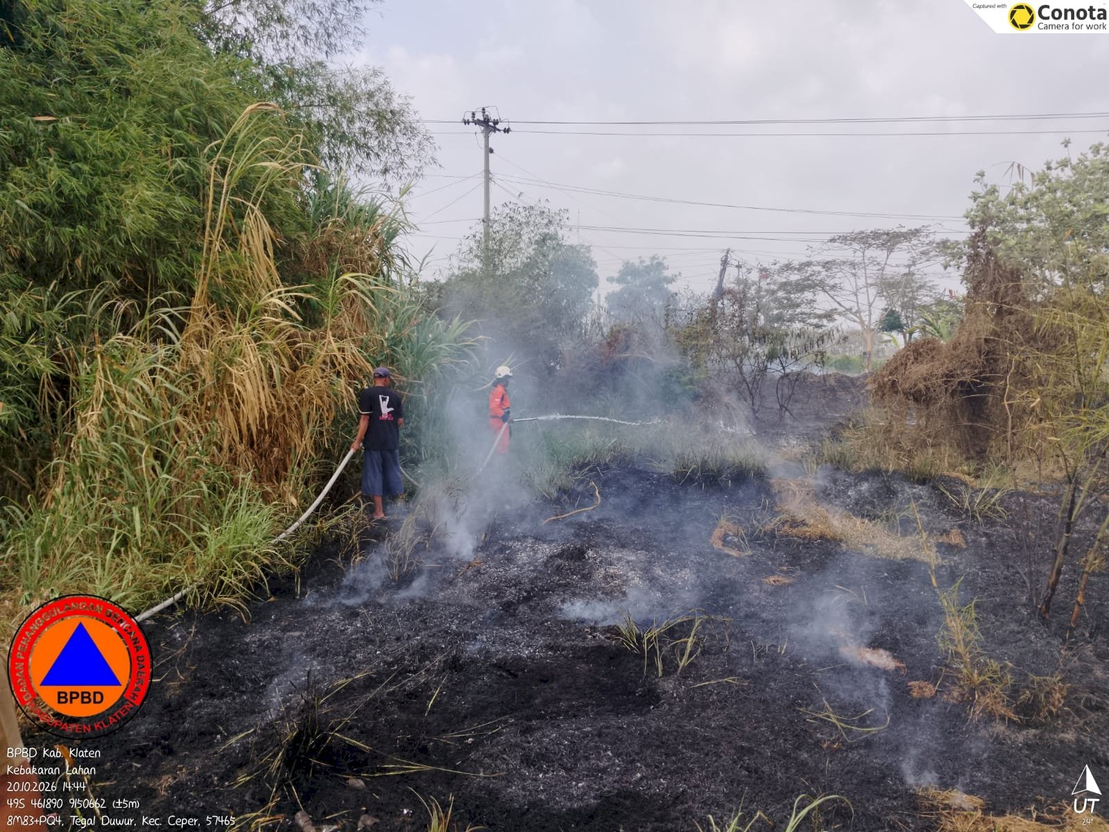  Kebakaran Lahan Kosong seluas yang terbakar 2.200 m² di Desa Pasungan, Kecamatan Ceper