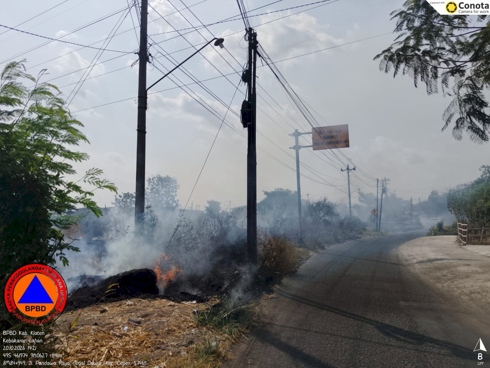  Kebakaran Lahan Kosong seluas yang terbakar 2.200 m² di Desa Pasungan, Kecamatan Ceper
